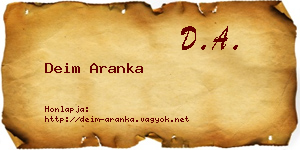 Deim Aranka névjegykártya