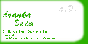 aranka deim business card